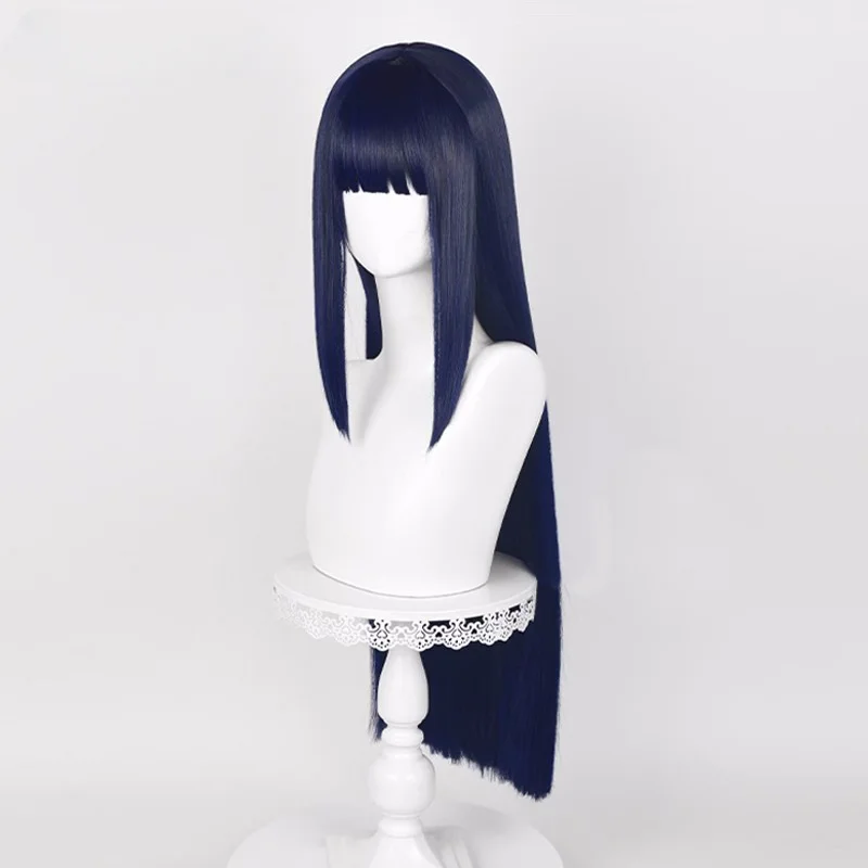 Synthetic Wig New! Anime Hyuga Hinata Straight Synthetic Hair Neat Bang Cosplay Wigs image 3