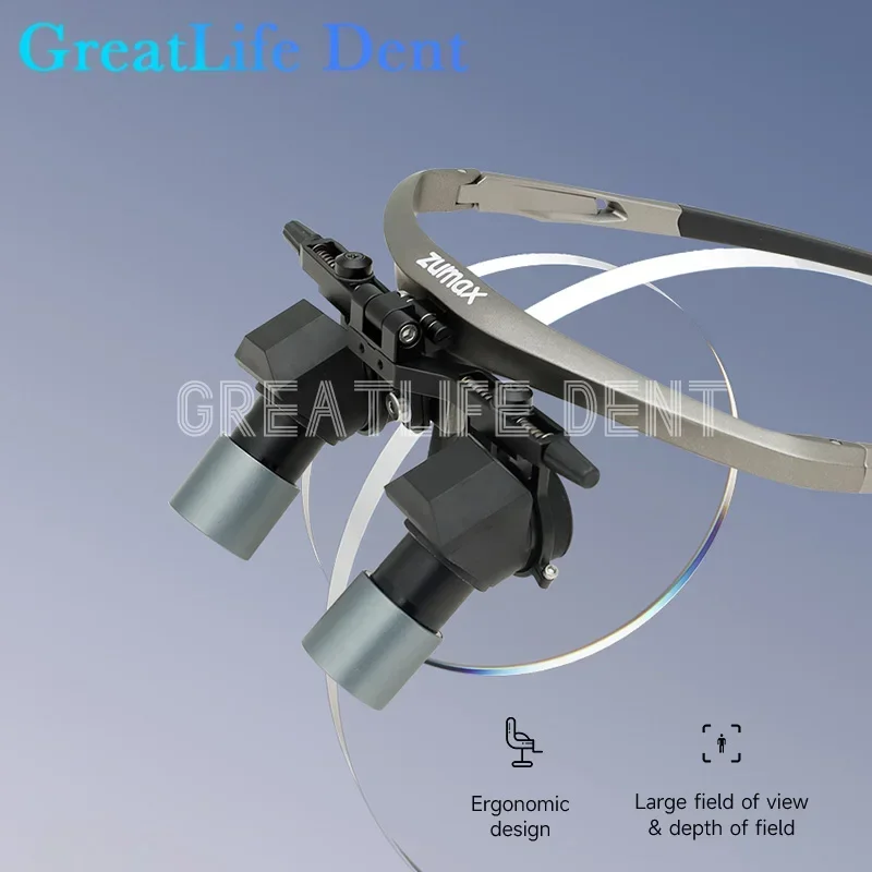 GreatLife Dent 3X4X5X ZUMAX DFK Dentisit Surgical Headlight Surgery Beyond Vision Dental Magnifier Refractives Binocular Loupes