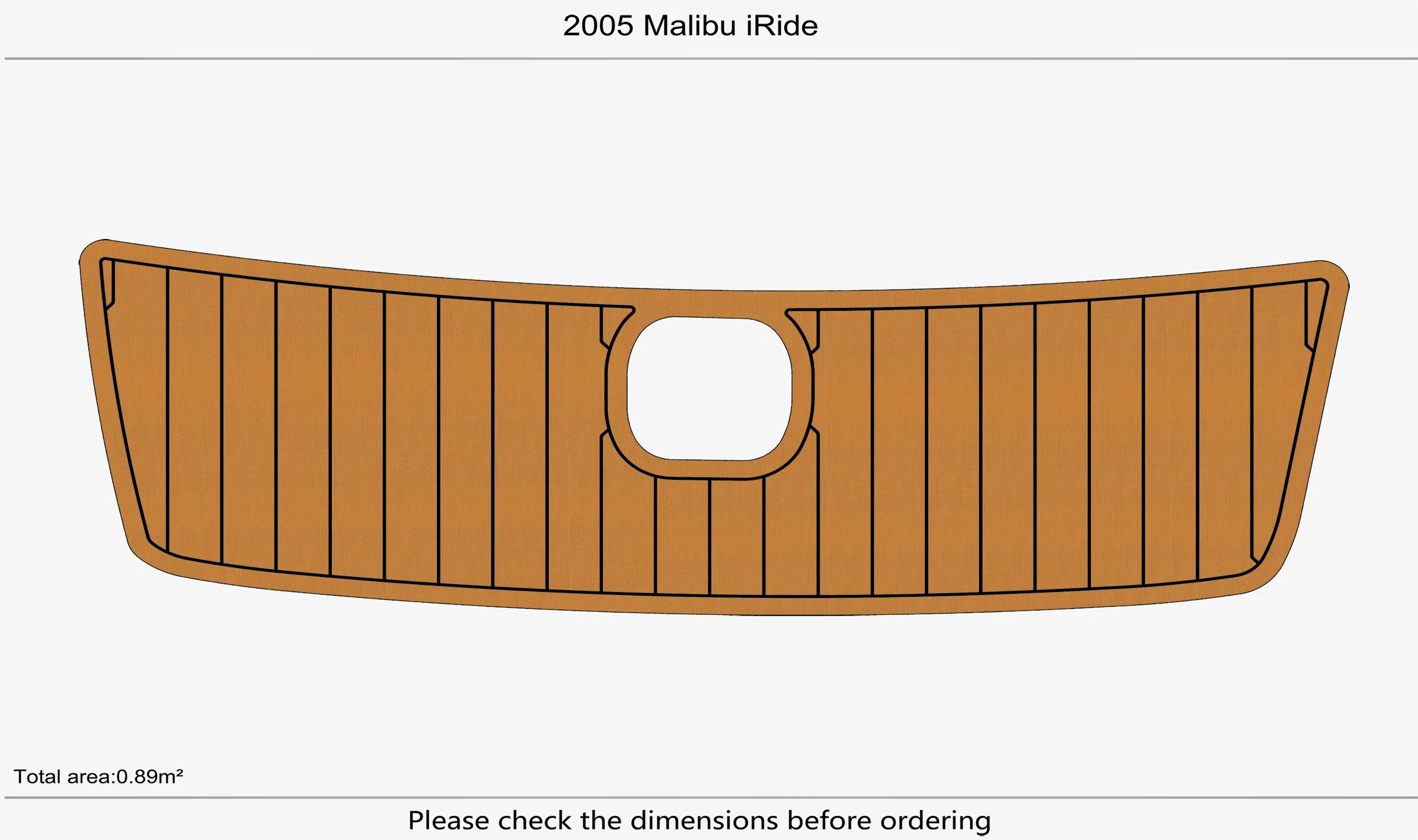 Non-Slip EVA Faux Teak Marine Mat Self-Adhesive 6mm Yacht Cockpit Pad for 2005 Malibu iRide Boat Decking Easy Install