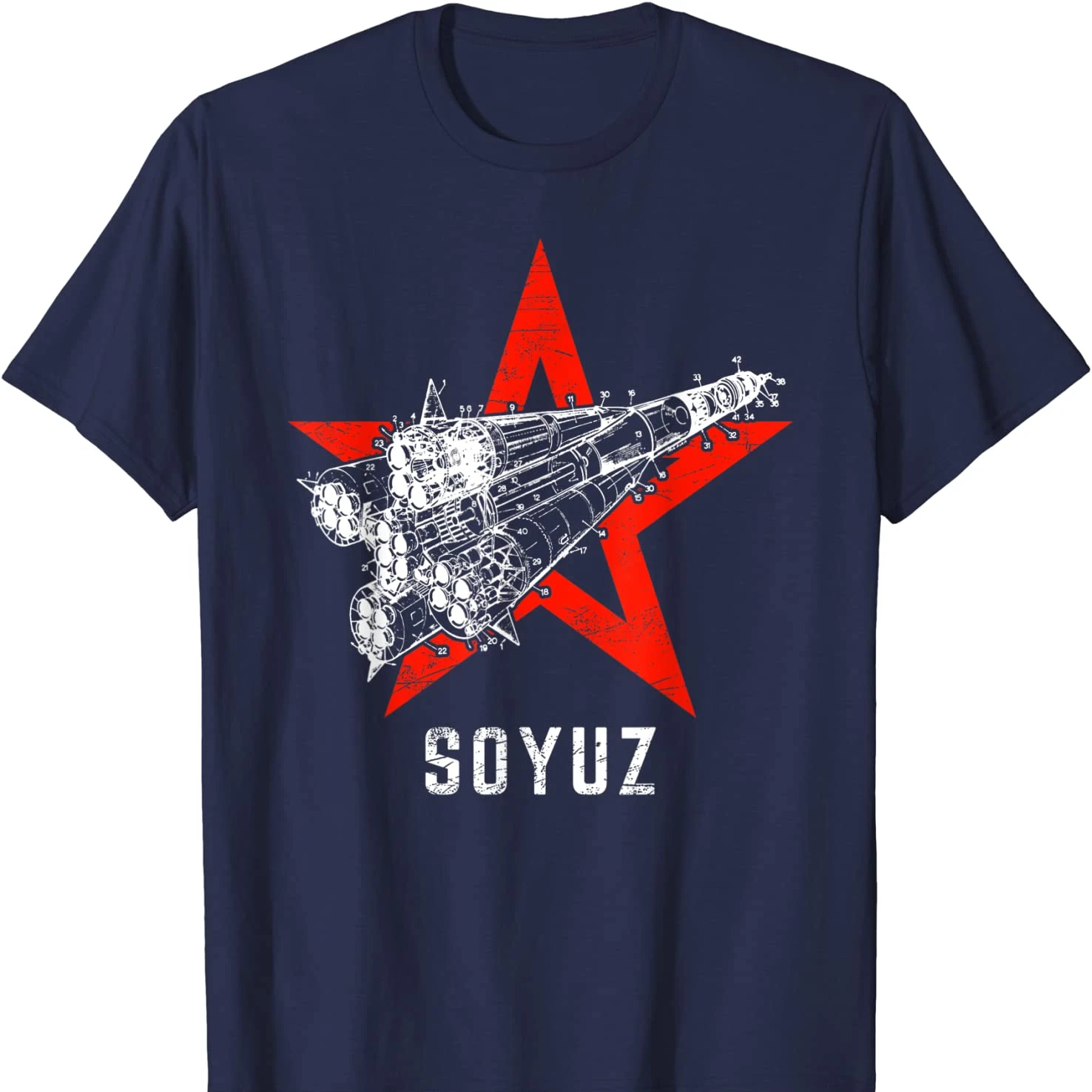 Russia Communism Soviet Union Space Program Soyuz Rocket T Shirt. Short Sleeve 100% Cotton Casual T-shirts Loose Top Size S-3XL