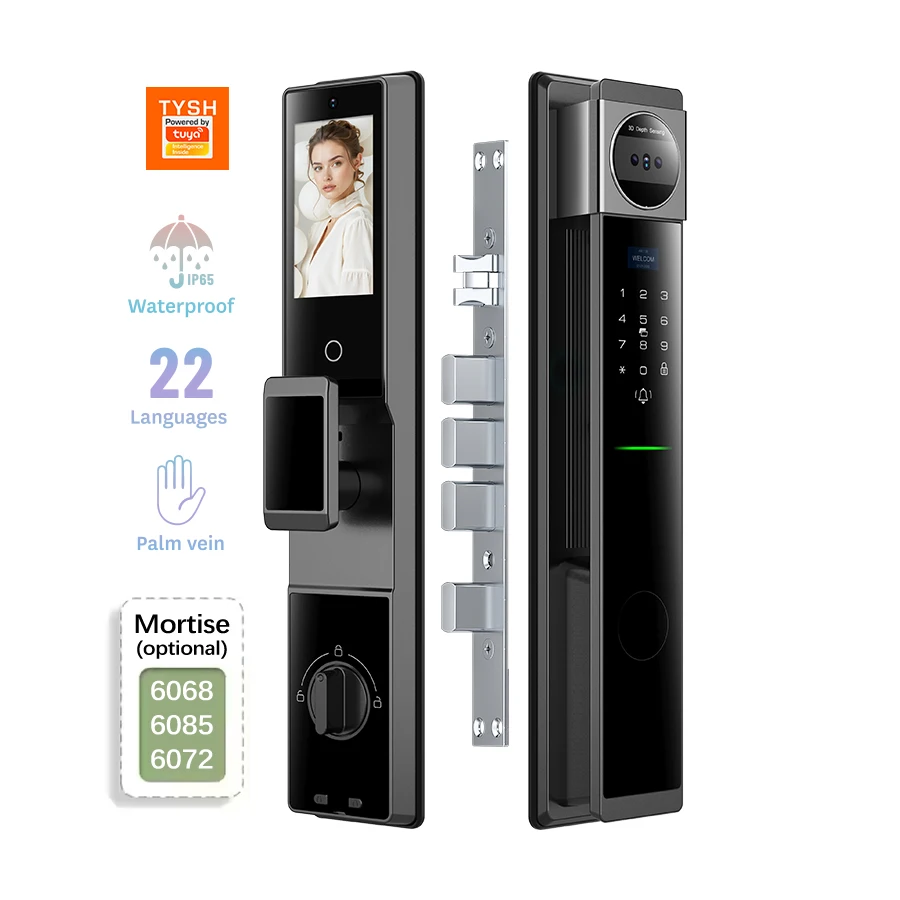 

STLF Smart Door Lock Outdoor Waterproof Ip65 with 22 Languages Interrupteur Intelligent Tuya App Plan Vein Remote Door Lock
