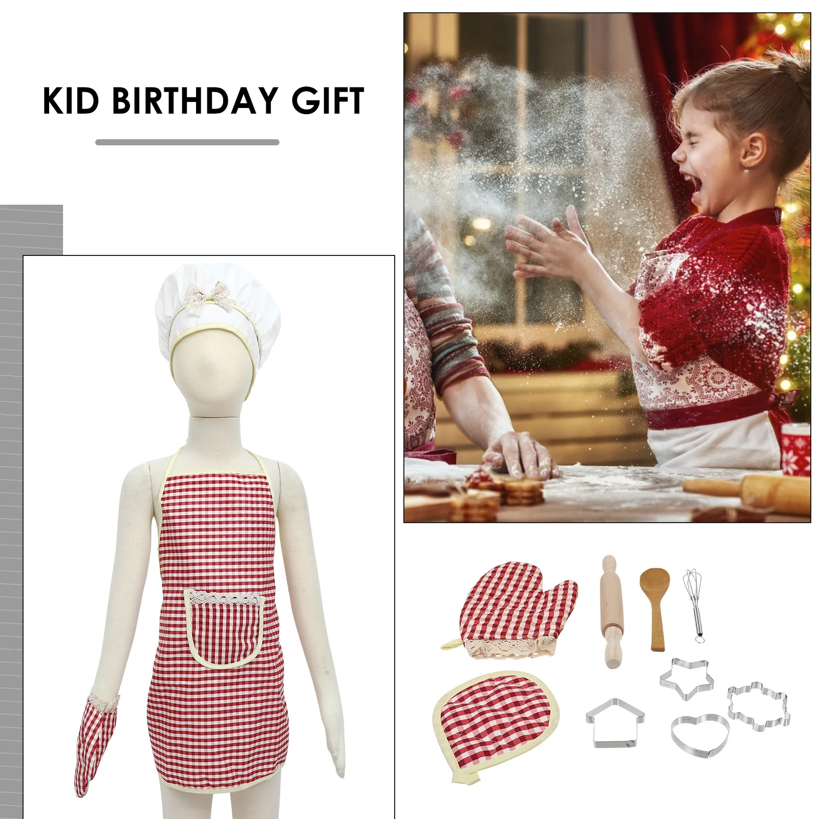 1セット子供用ごっこ遊びベーキングセット木製布素材子供のための完全な調理ツール手と目の調整の発達