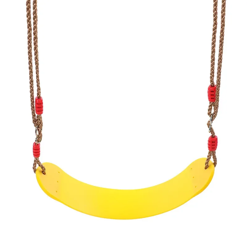 Conjunto de balanço de diversão ao ar livre para crianças, 1 peça, anel de ginástica, corda, placa macia, corrente de plástico, design estilo skate, jogo ativo infantil