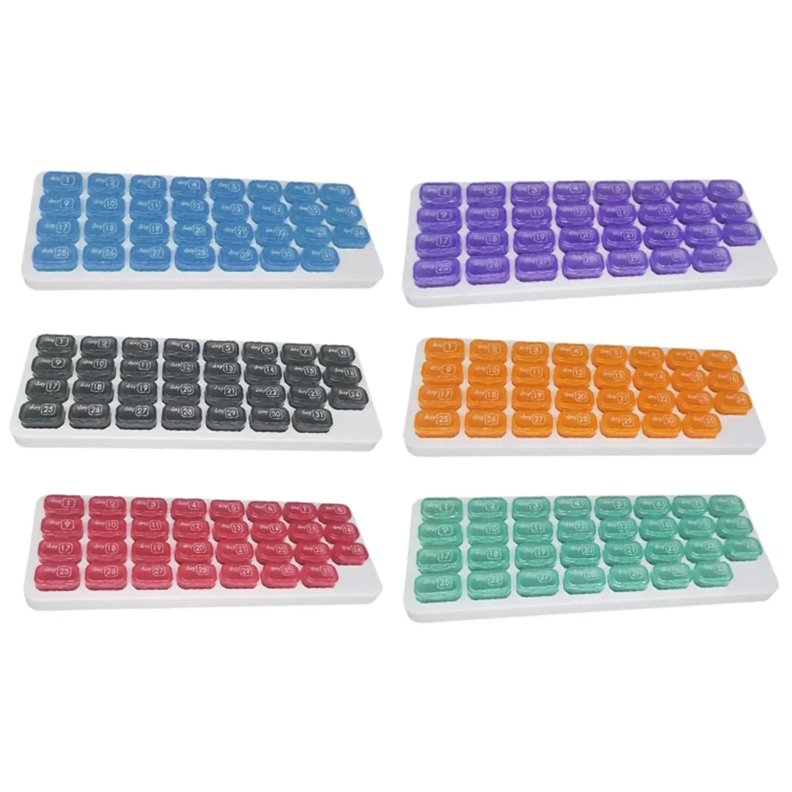 31 Grids Pill Box Case Container Organizer Travel Pill Case Storage Box One Month Pill Medicine Dispenser Tablet Monthly