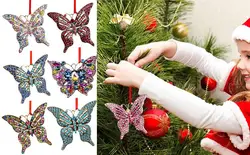 New Christmas Butterfly   2D Acrylic Cartoon Dinosaur Ornament Cute Christmas Tree Decoration Pendant For Home Office Decoration