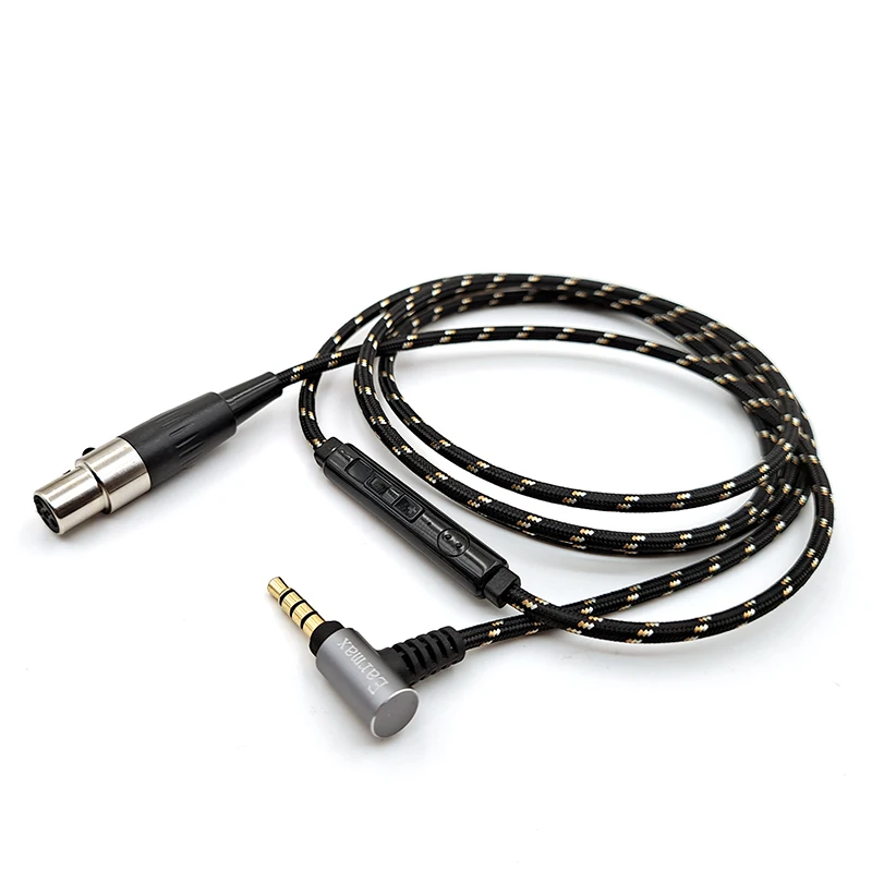 For  AKG K371BT  Earphone Replaceable 3.5mm to Four Pin Mini XLR Head Nylon Braided Cable