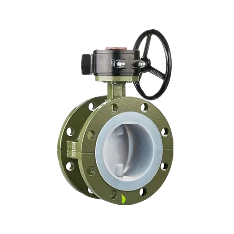 D341F46-10C D341F46-16C Turbine Flange Fluorine Lined Butterfly Valve WCB F46