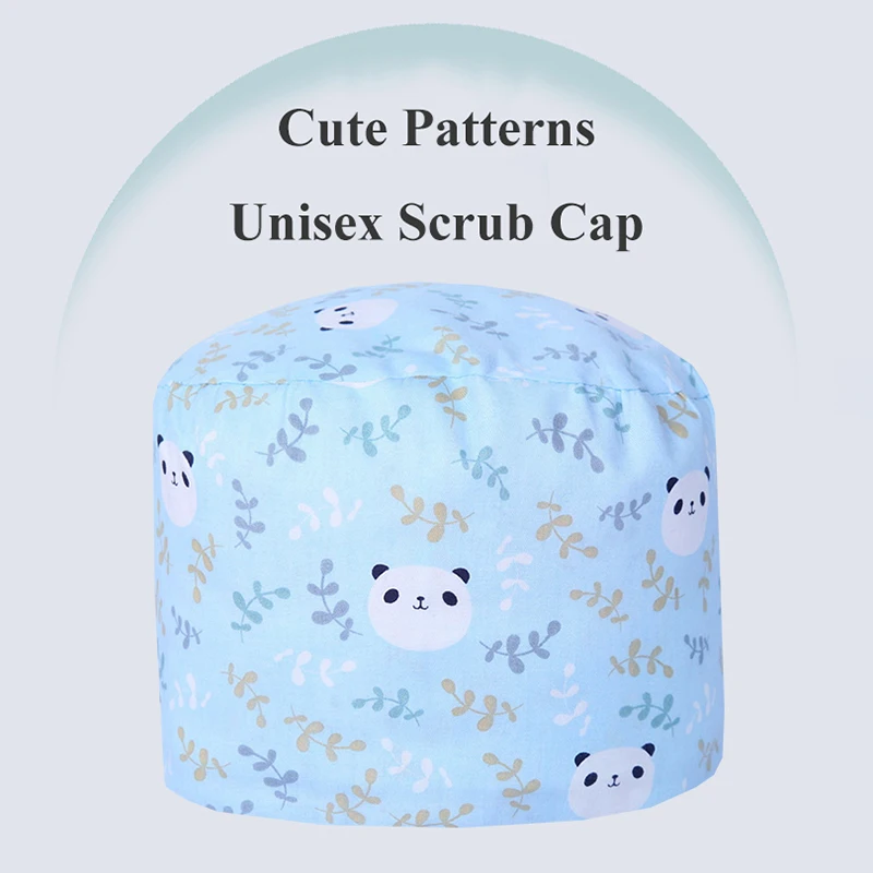 Nursing Scrub Cap Ultra Soft Surgical Caps Medical Hats Clinical Hat 100% Cotton Breathable Dentistry Chef Pediatric Hats M907