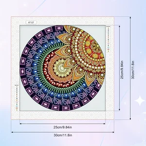 DIY Circular Mandala 5D Kit Seni Berlian Bentuk Khusus untuk Pemula, Kit Lukisan Seni Berlian untuk Hadiah Dekorasi Dinding Rumah 8 mandala berlian penjualan terbaik - №