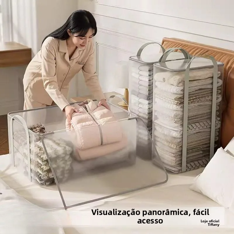 Caixa de Armazenamento de Roupas de Grande Capacidade para Uso Doméstico, Organizador Especial para Mudança de Estação, Bolsa...