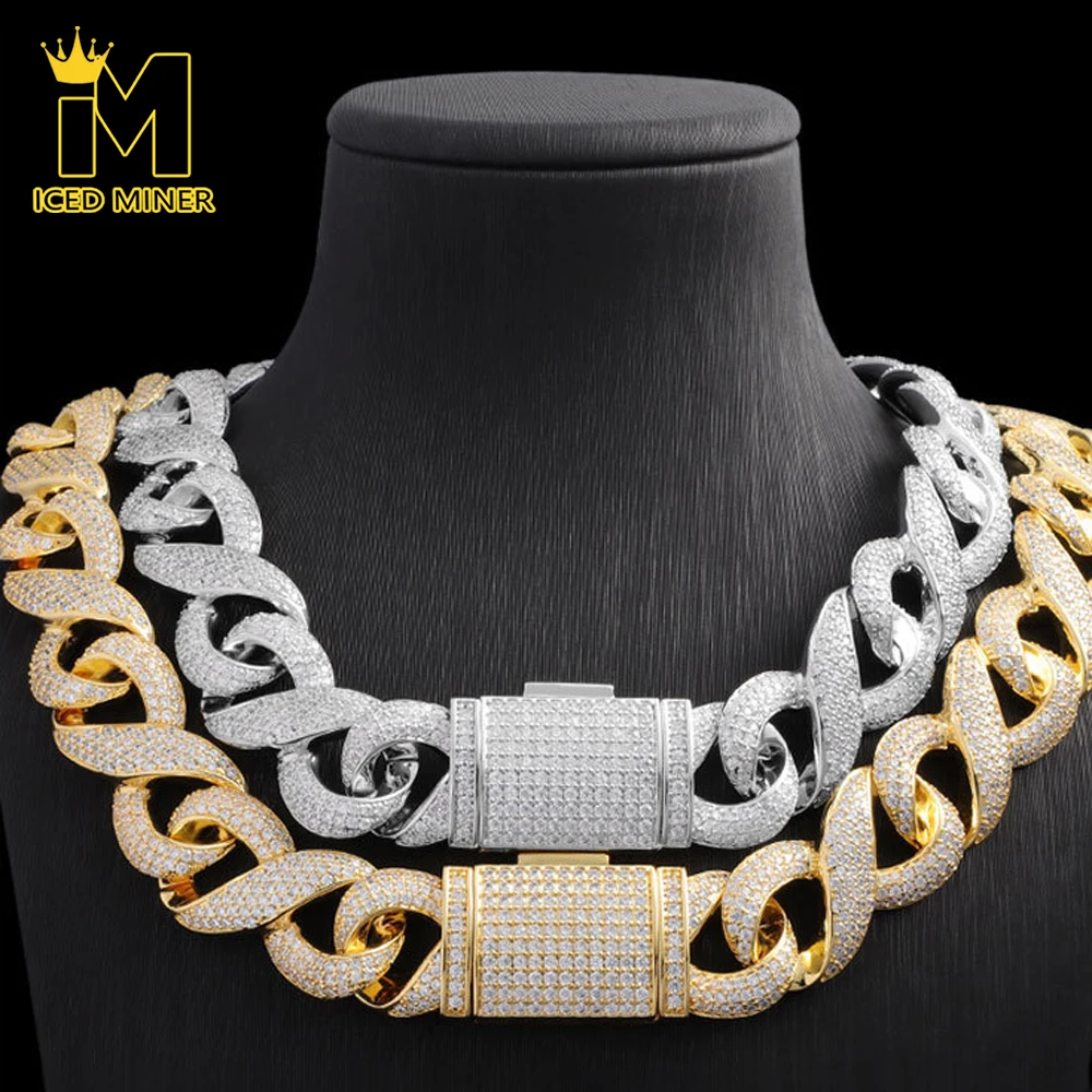 

20mm Infinite Chain Iced Out Cuban Chain Necklaces for Men Women Bling Zircon Link Cuban Hip Hop Jewelry Free Shipping