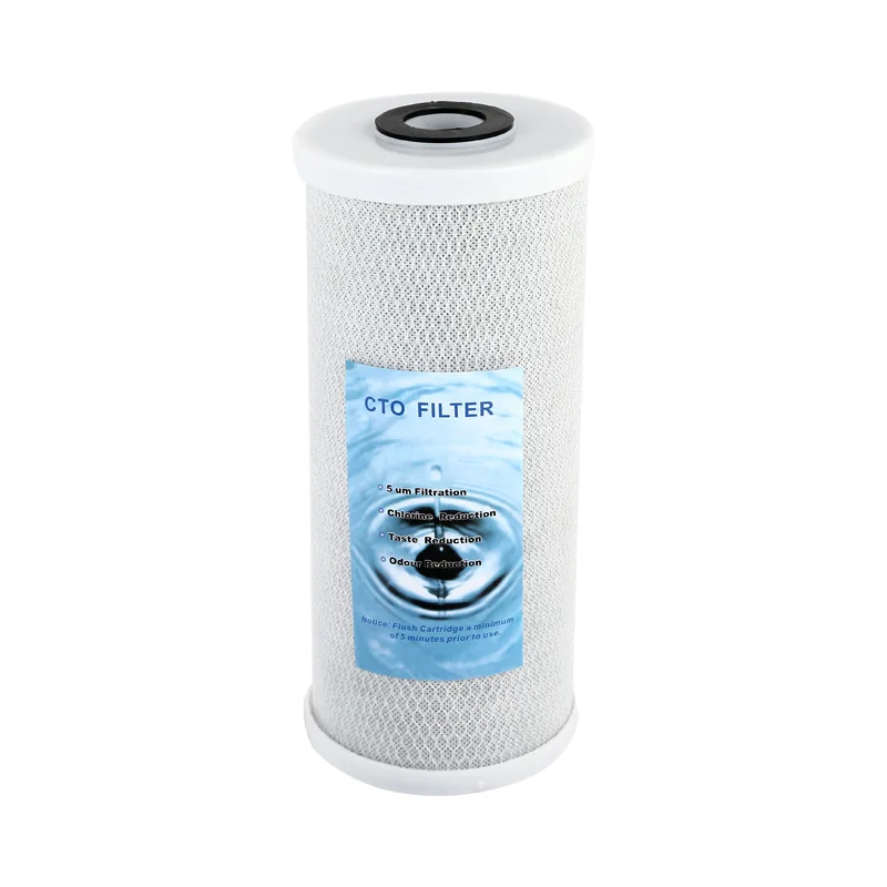 10inch CTO Filter Element Block Compression Sintered Activated Carbon Water Purifier Fittings Remove Residual Chlorine Odor