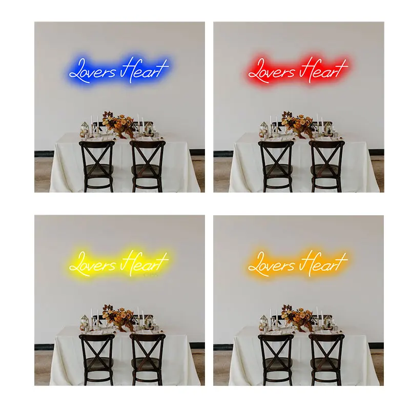 Lovers Heart Neon Signs For Wedding Room And Wedding Scene