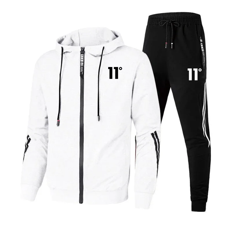 New men's suit hooded zipper sports hoodie + trousers 2 suits men's sportswear top + trousers 2 sets of fitness wear