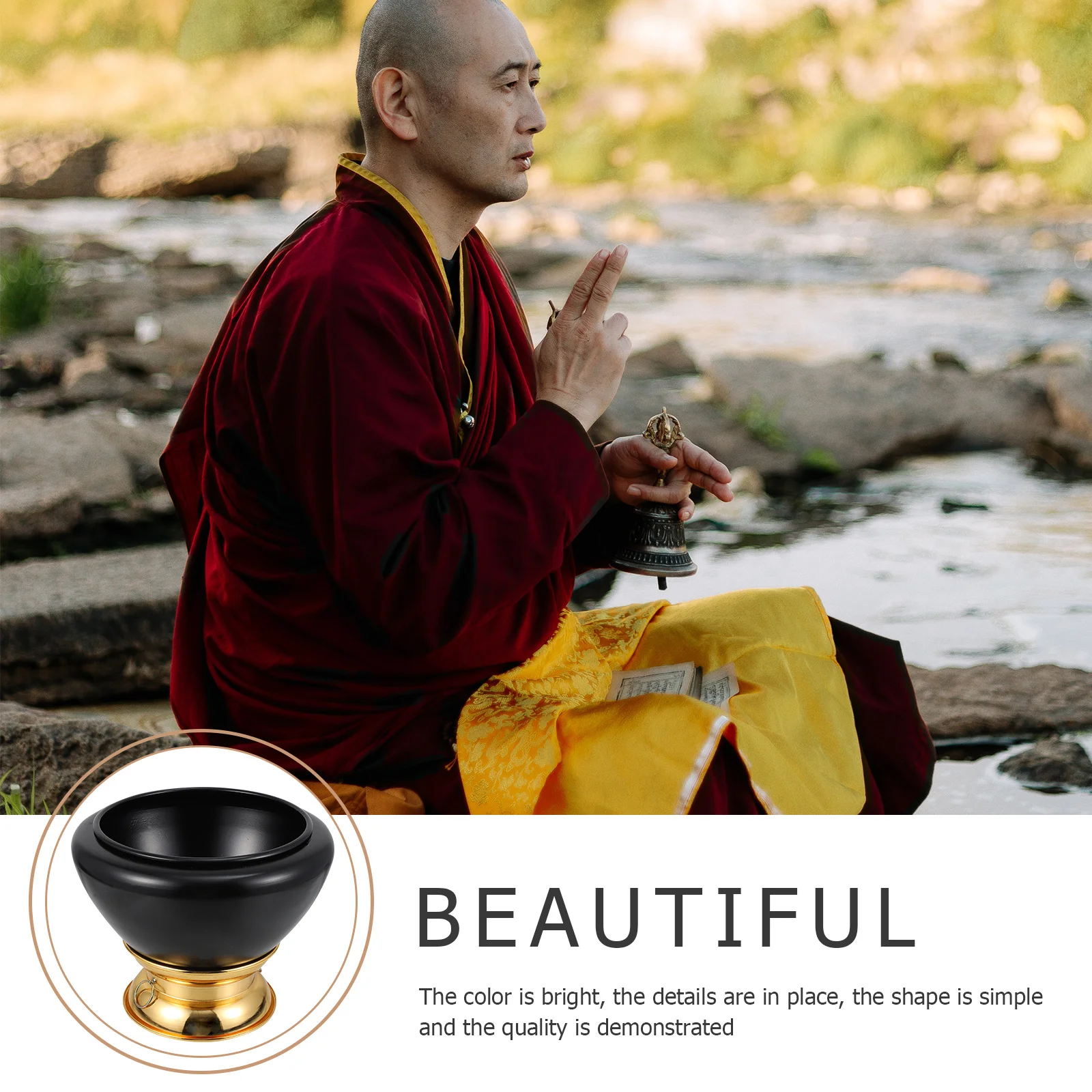 

Yoga Gifts Buddha Sound Bowl Ornaments Sing Multipurpose Singing Bowls Black