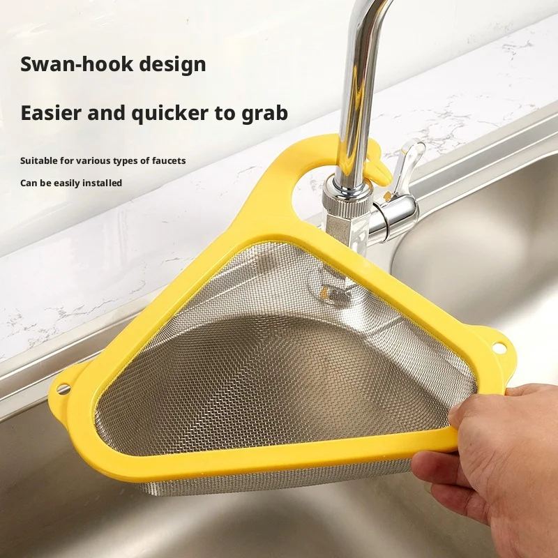 Kitchen Sink Drain Basket Kitchen Residue Filtration Drain Rack Food Vegetable Drainage Filter Stainless Steel Shelf Drainier