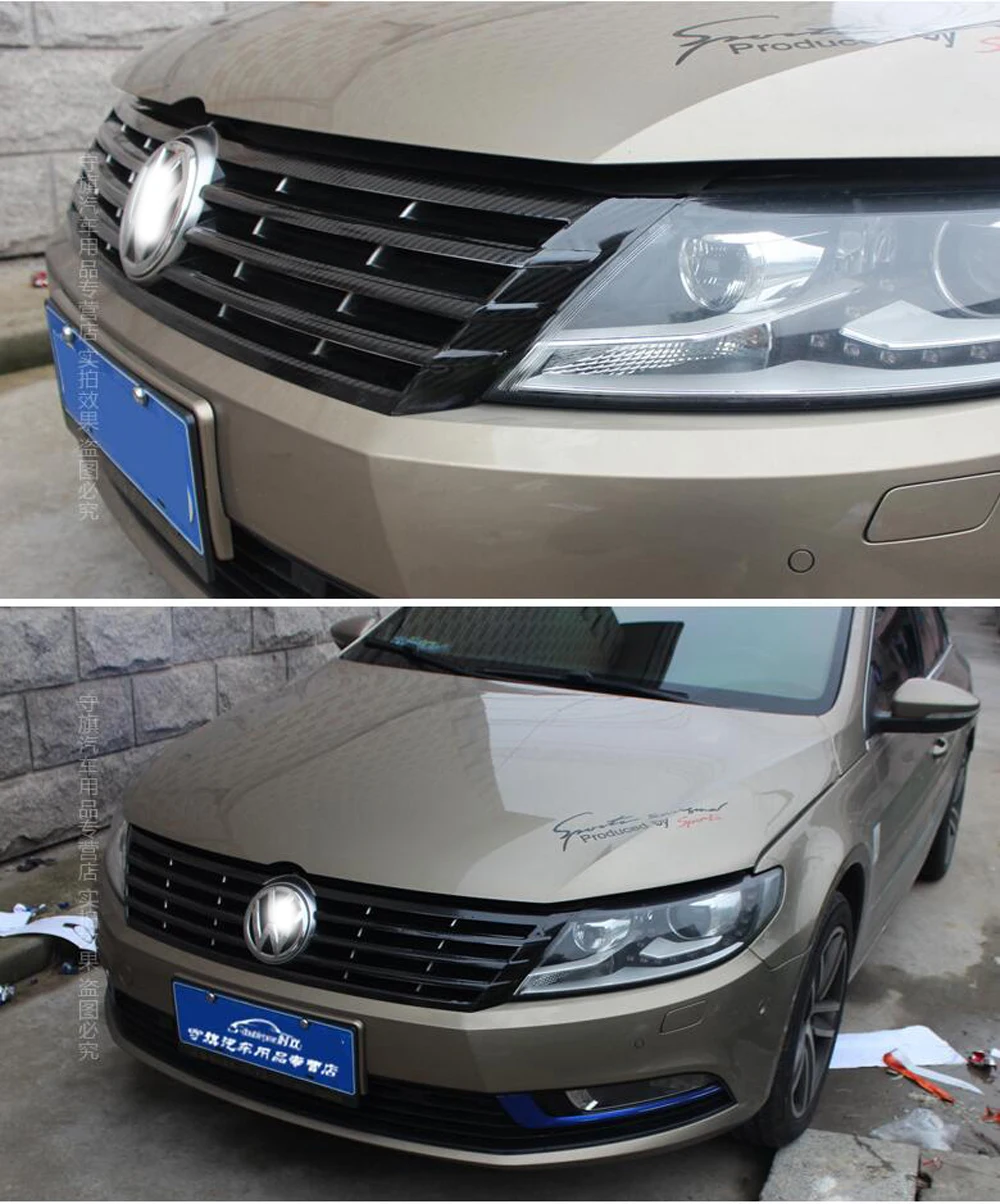 For Volkswagen VW CC 2013-2018 Intake grille Control Panel Door Handle Carbon Fiber Stickers Decals Car styling Accessorie