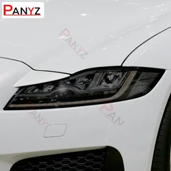 2 Pcs  For Jaguar XF X260 2016-Present  Car Headlight Protective Film Vinyl Protection Transparent Black TPU Protective