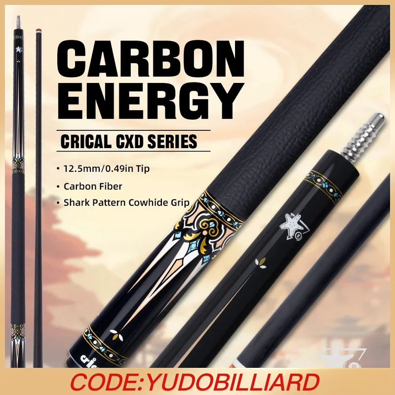 

CRICAL billiard cue with 12.5mm Tip 3/8*8 Joint Pin Leather GripCarbon Fiber Pool Cue Stick for Billiard Cue Stick