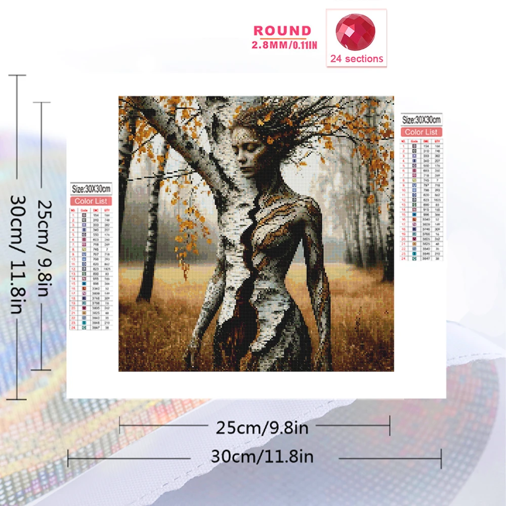 Momoart New Arrival Diamond Mosaic Tree Abstract Woman Diamond Painting Landscape DIY Craft Kit Embroidery Decor for Home