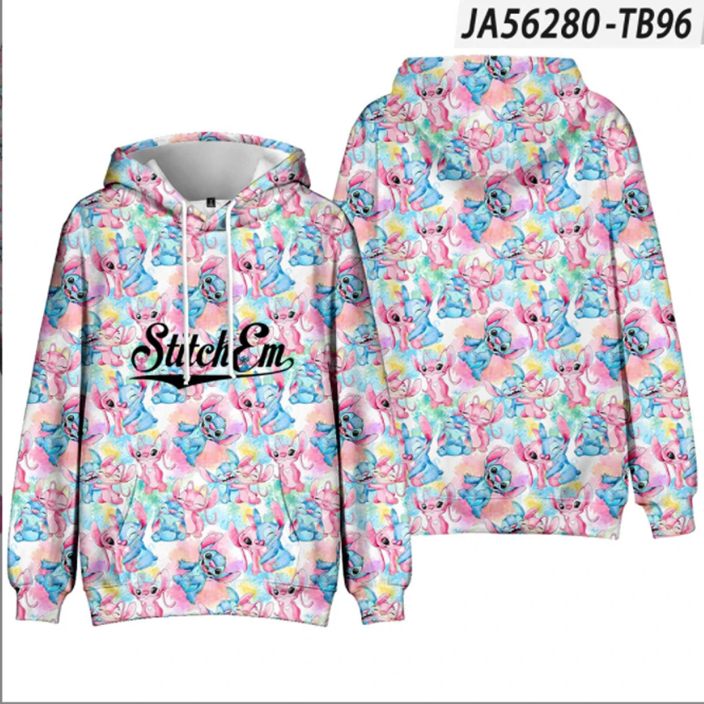 Spring New Stitch Anime Fashion Casual Men's 3D Printed Hoodies for Kids 2024 Women's Tops Harajuku Street Style Casual Hoodies