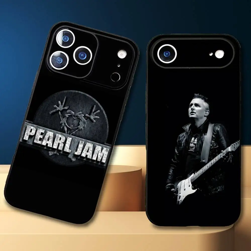 

Band P-Pearl J-Jam-m Phone Case For iPhone17,16,15,14,13,12,11 Plus,Pro Max Soft Black Cover