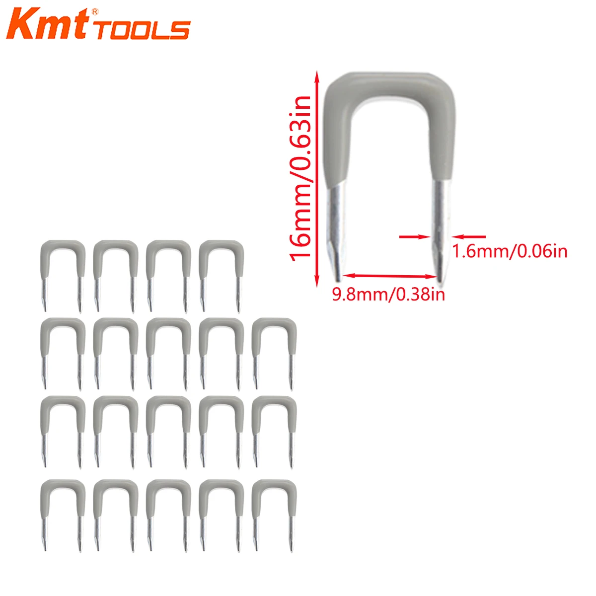 KMT  Insulated U Staple Nail Assortment Set for Fixing Electrical Wire