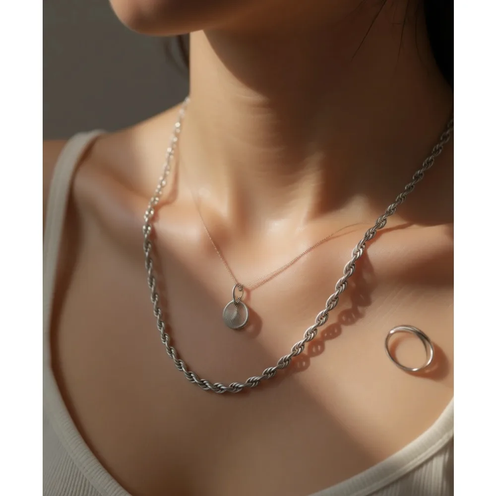 

Серебряное ожерелье-цепочка из нержавеющей стали для мужчин, 3 мм, 4 мм, 18, 20, 22, 24, 26 дюймов