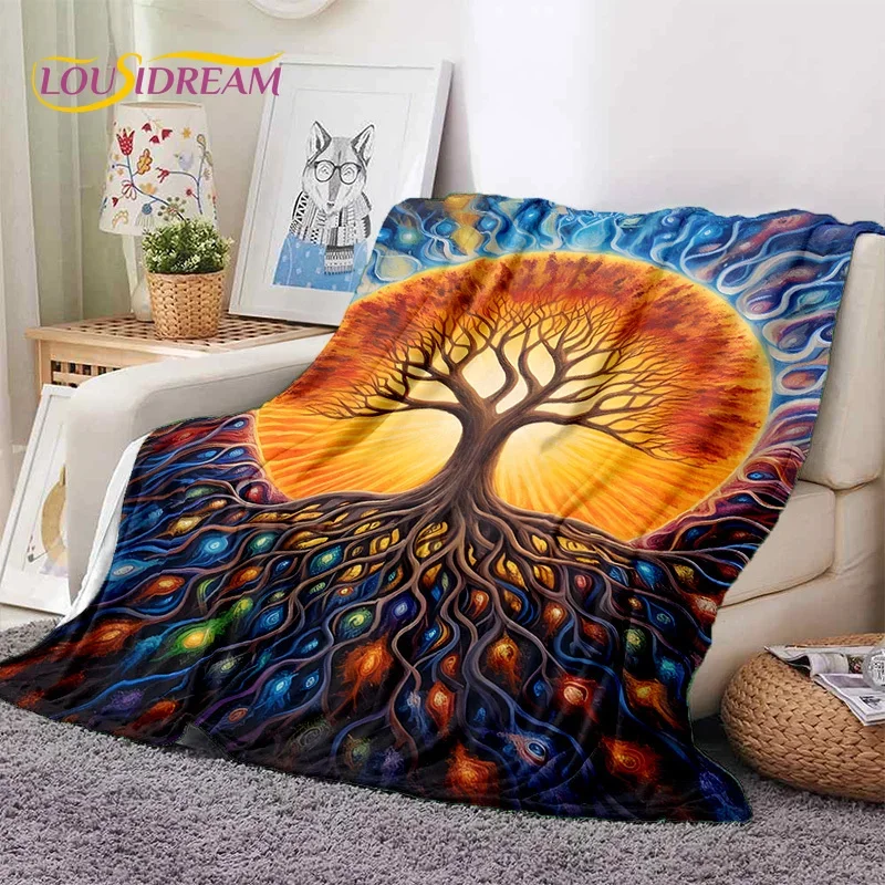 Tree of Life Nature Viking Yggdrasil Norse Soft Flannel Blanket for Bed Bedroom Sofa Picnic,Throw Blanket for Cover Outdoor Gift