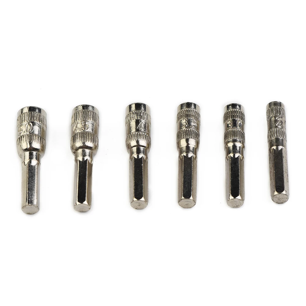 

6PCS 6 Points Hex Socket H4 Hex Shank Nut Driver Screw Metric Driver Tool Hand Drill Bit Metal 2.5/3/3.5/4/4.5/5mm Tool Parts