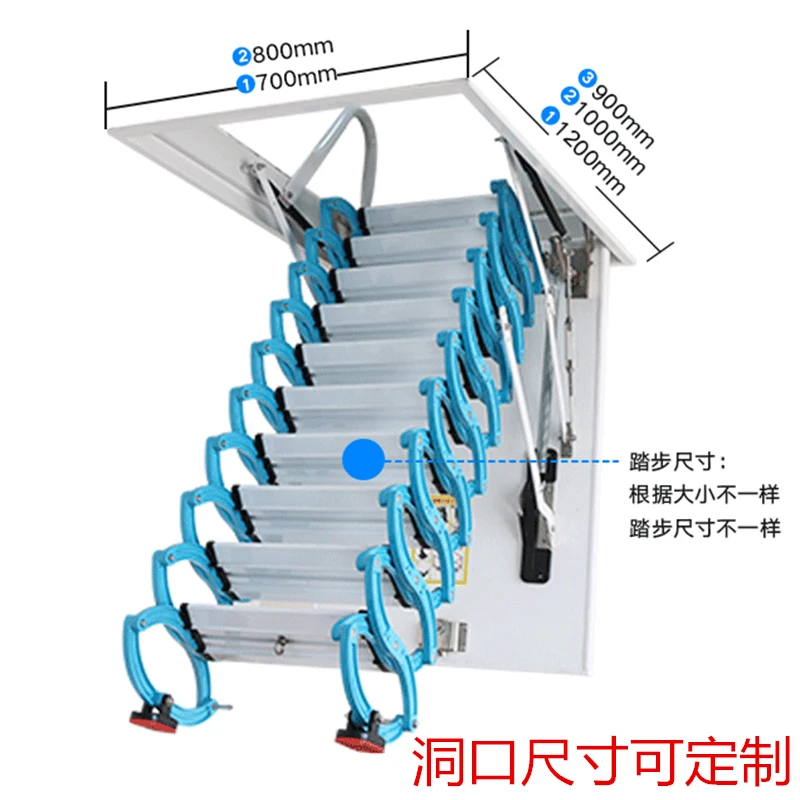 Telescopic staircase home indoor lift folding stretch hidden duplex villa custom invisible ladder manual