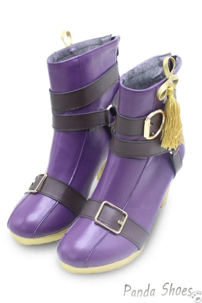 Kuya Nu Carnival Cosplay Shoes Anime Game Cos Purple Boots Nu Carnival Kuya Fox Cosplay Costume Prop Shoes for Halloween Party