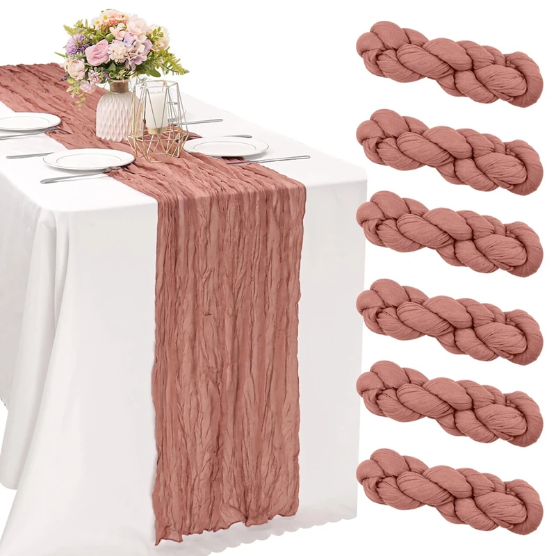 Pleated Cheesecloth Table Runner 2