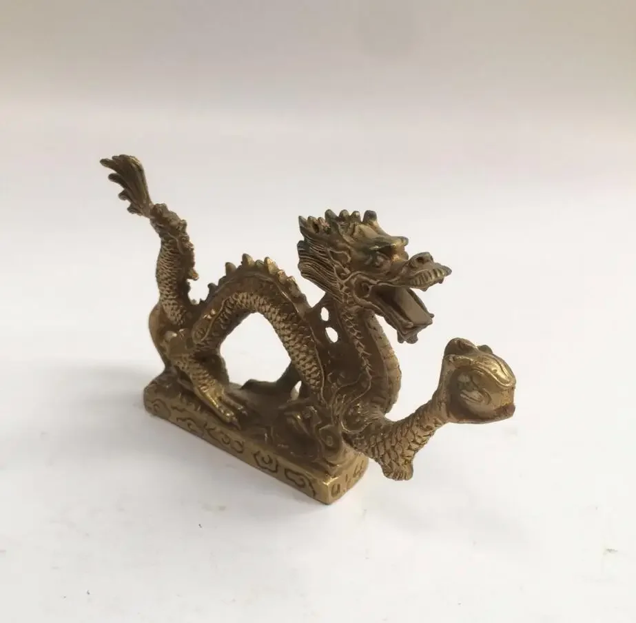 Copper statue Factory direct sale antique antique ornaments miscellaneous dragon pure copper dragon Han dragon ornaments handicr