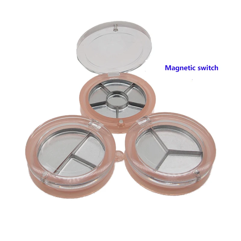 Lege Oogschaduw Case Make-Up Palet Box Plastic Dakraam Doorzichtig Deksel Aluminium Pan Ronde Romige Concealer Container