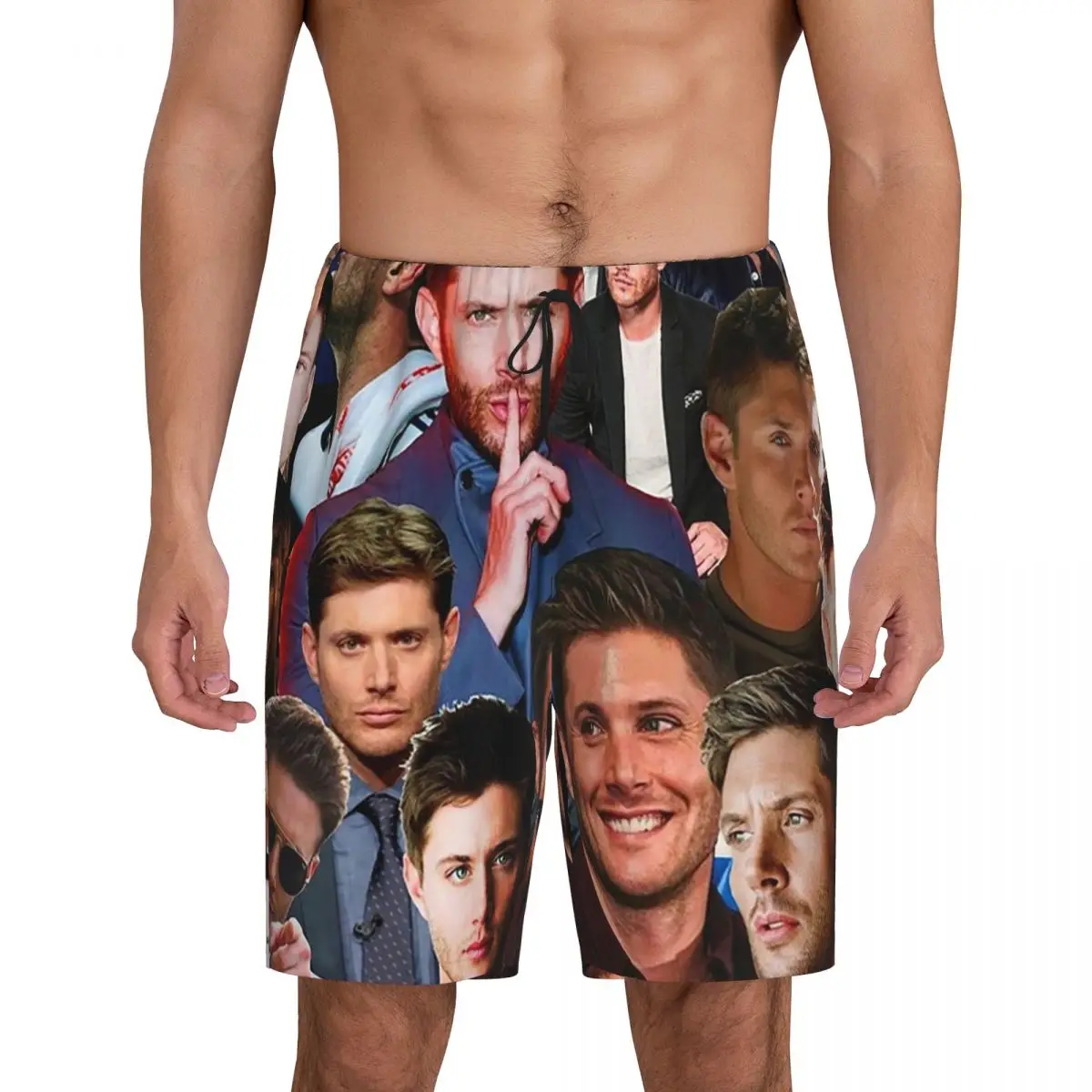 

Короткие пижамные штаны с фотоколлажем Дженнера Акклса, мужская одежда для сна, шорты для отдыха, штаны для сна