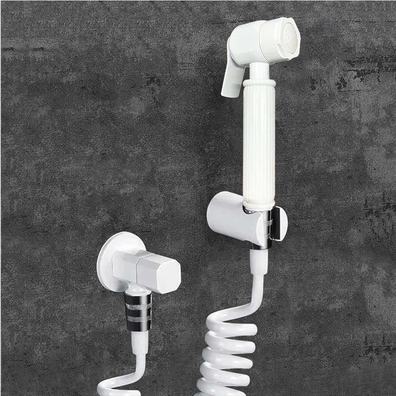 

Hand Held Bidet Sprayer Douche Toilet Kit White Brass Shattaf Shower Head Copper Valve Set Jet Bidet Faucet Set Bidet Taps