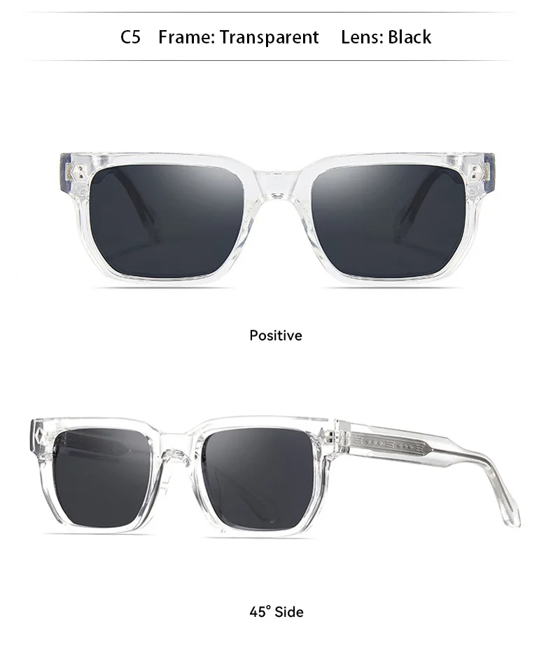 SHAUNA Retro Rivet Rectangle Sunglasses UV400 Sun Glasses