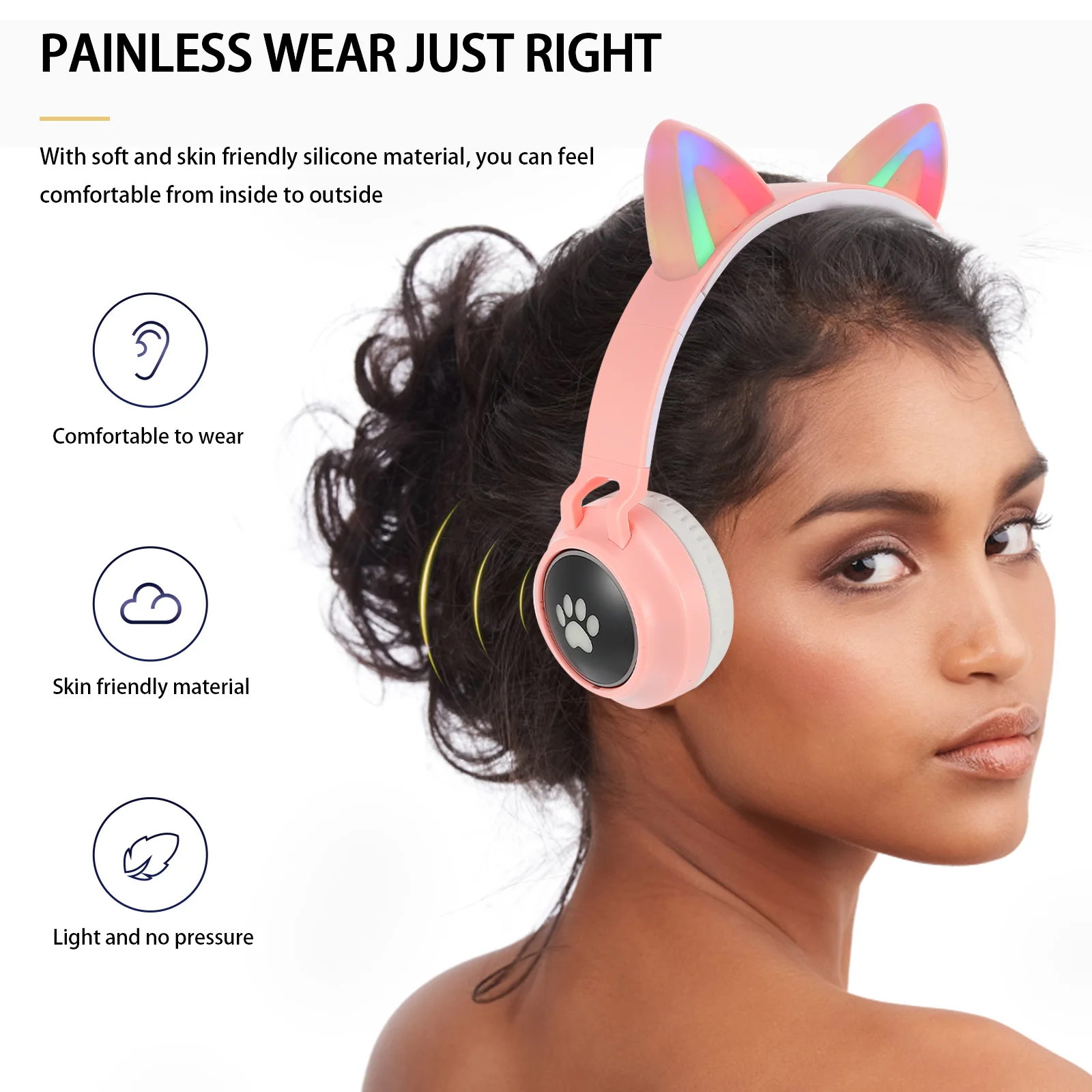 

Wireless Foldable Over Ear Gaming Headphone Simulated Surround Sound Lag-Free Music Comfortable Breathable Ear Muffs For Phones