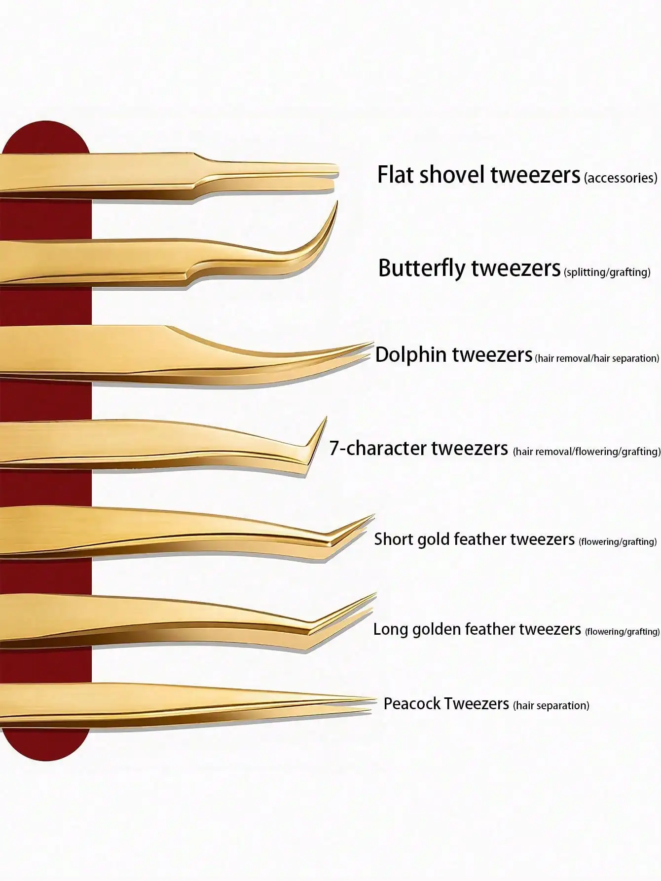 Pinzas de precisión de acero inoxidable, pinzas profesionales para pestañas, extensiones de pestañas para principiantes y artistas de pestañas, 1 ud./2/3/5/7 Uds.