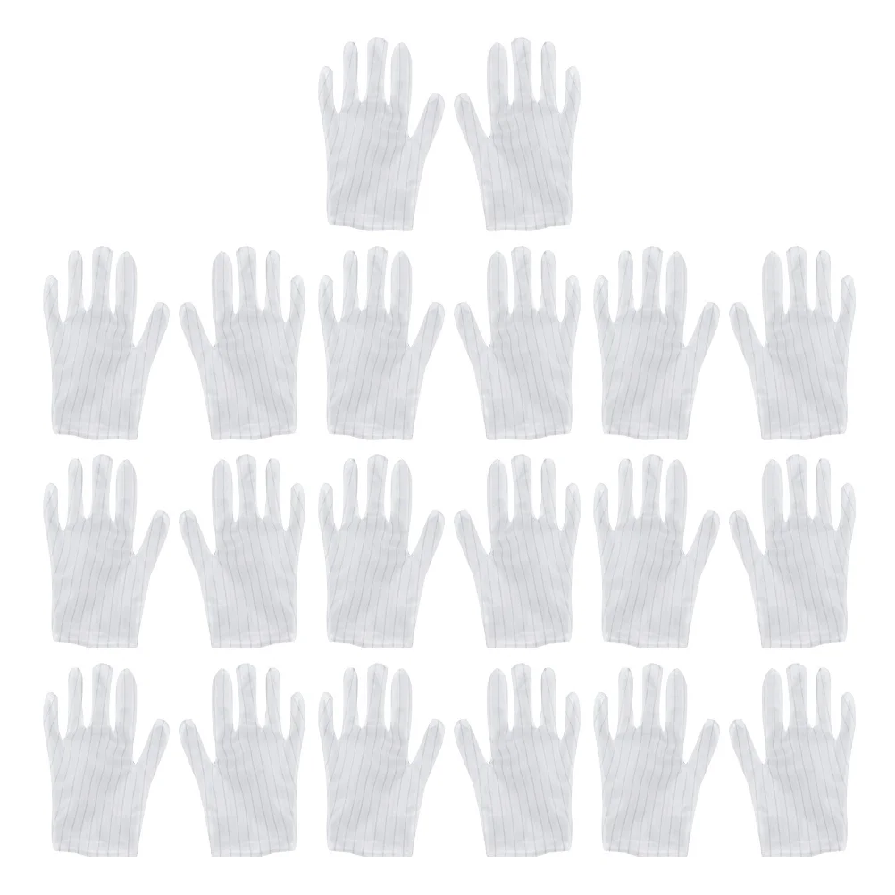 10 أزواج من قفازات الاستاتيكيه الداكرون الناعمة القابلة للتنفس بتصميم شريطي قفازات واقية لاستخدام عامل ورشة العمل