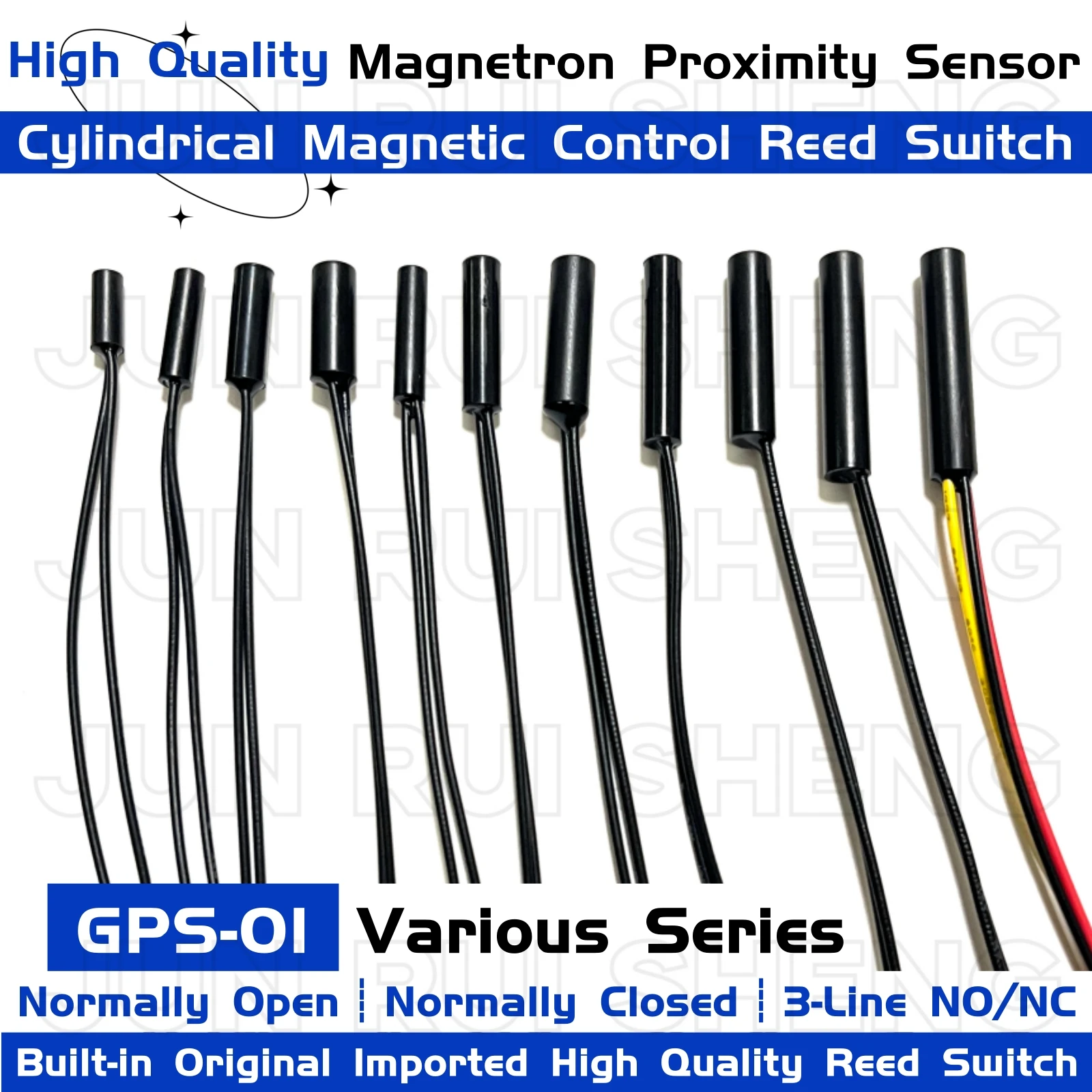 5PCS GPS-01 Magnetic Reed Switch 10MM 15MM 18MM 20MM 25MM 30MM 38MM Normally Open/Closed NO/NC GPS 01 Magnetron Proximity Sensor