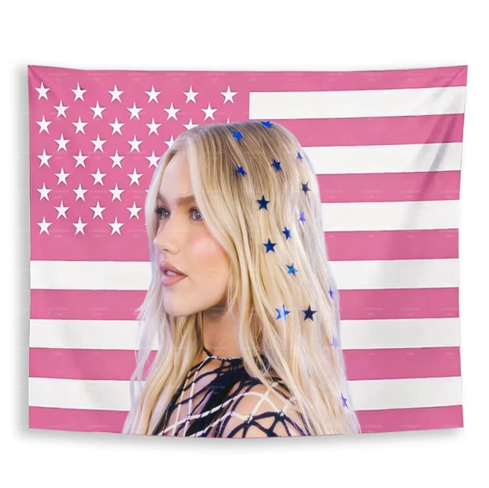 Aesthetic Girl Wall Tapestry Pink Flag Poster Bedroom Decor Fashion Art Hanging Fabric Wall Decoration Room Background Gift