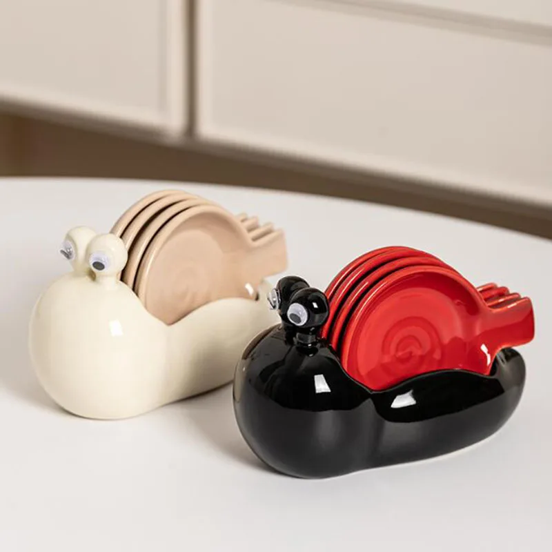 Porcelain Snail Dish Set Household Hot Pot Diped Soy Sauce Vinegar Dish Seasoning Plate Kitchen Tableware