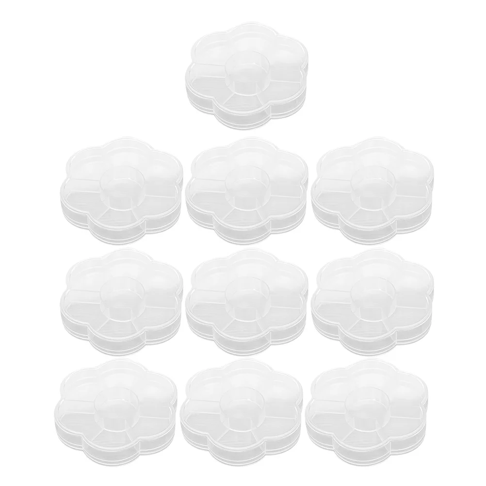 10 pçs caixa de armazenamento de jóias claro brinco organizador portátil leve grânulo titular para anéis pulseiras grampos de cabelo exibição desktop