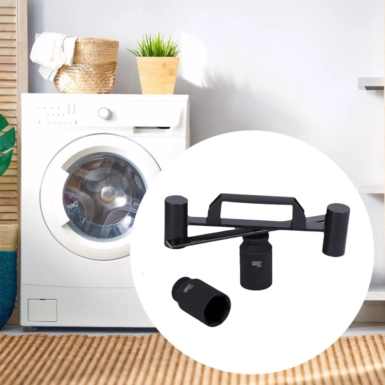 

Washing Machine Inner Drum Disassembly Wrench Lightweight Stable Pulsator Repairing Household Home Users Black Repair Tool