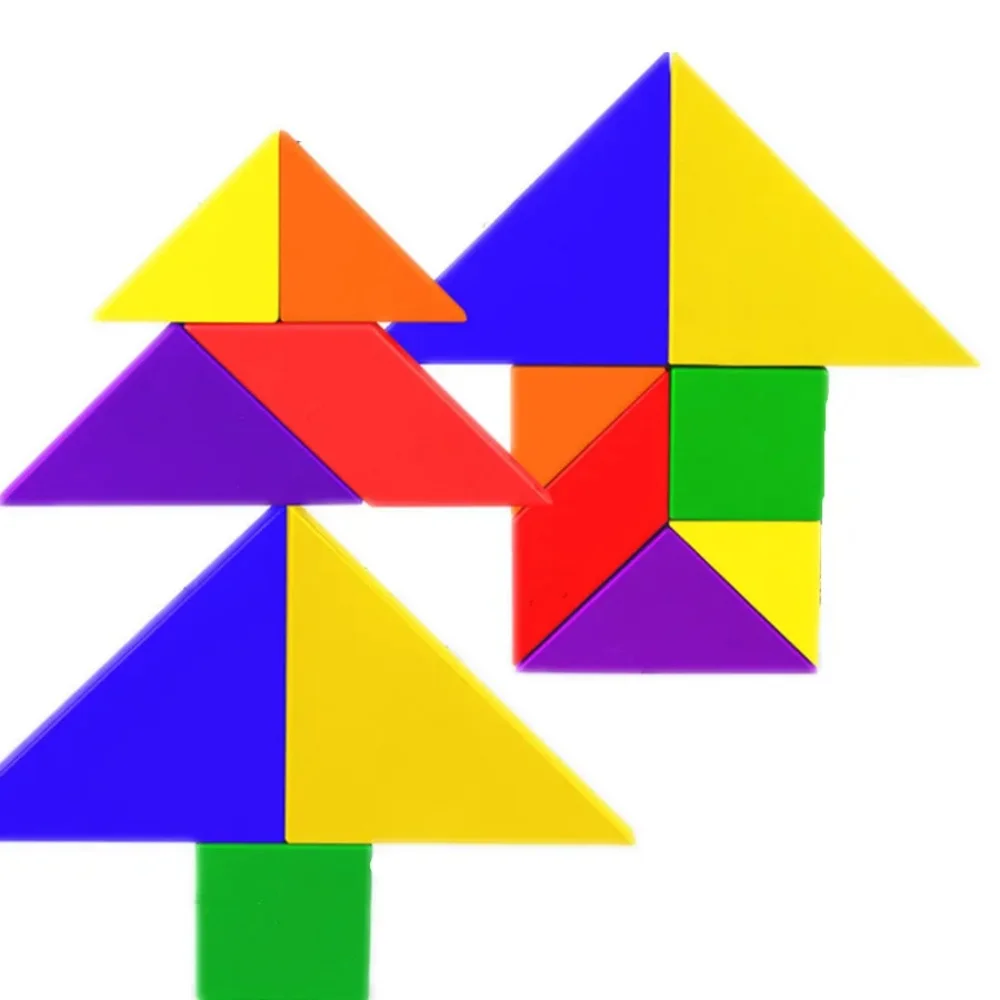 Пластиковый красочный пазл Qiyi Tangram, Мультяшные животные, трафик, танграмма, пластиковая игрушка-пазл, развивающая игрушка, подарок для детей