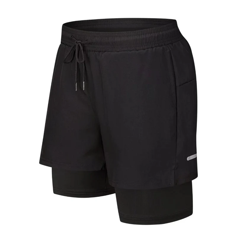 

Summer Men Running Gym double-deck Shorts Sports Quick Dry Workout Men Shorts Male Soccer Exercise Training Sport Shorts