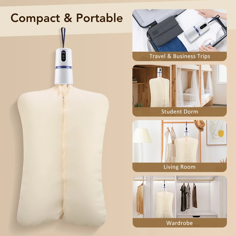 Asciugatrice portatile con borsa Mini asciugatrice per dormitori da viaggio Asciugatrice elettrica pieghevole Asciugatrice multi timer
