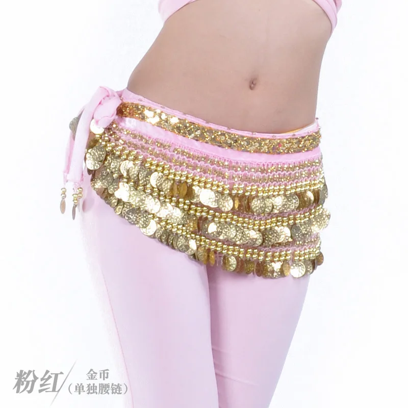 Hitopin Ceinture Danse Orientale Femme 2 Pièces - Jupe Hanche Avec 128 Pièces D'Or, Violet & Noir, Idéale Pour Spectacles Et Cours De Danse Du Ventre